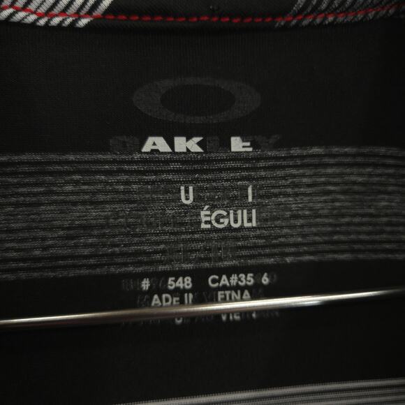 Oakley Polo Mens Extra Large Black Gray Striped Hydrolix Performance Golf Shirt - Picture 11 of 13